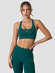 DEFINE SEAMLESS RACER BACK SPORTS BRA W - PETROL GREEN Model01 Small1x1