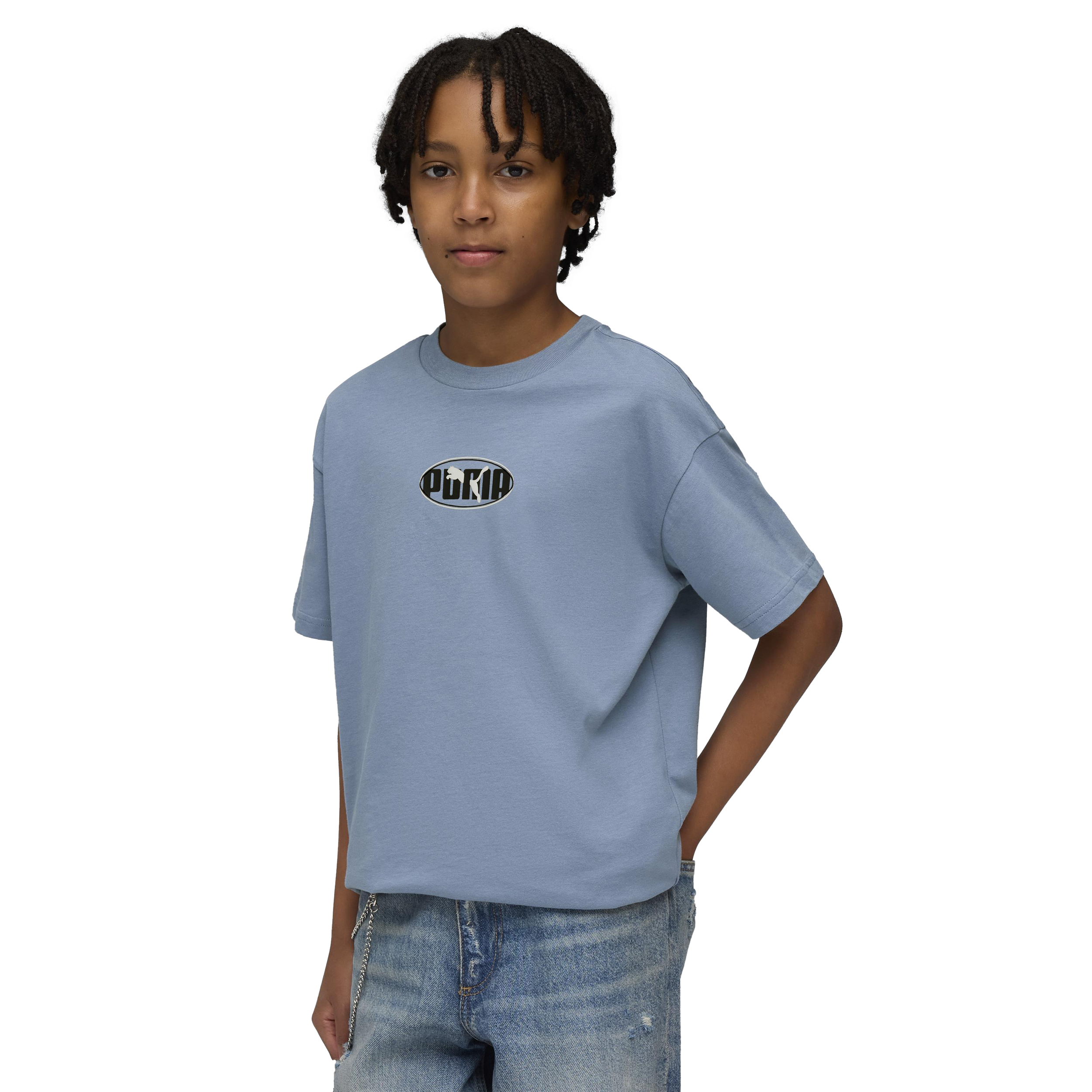 
PUMA, 
Ess Logo Lab Relax Tee Jr, 
Detail 1
