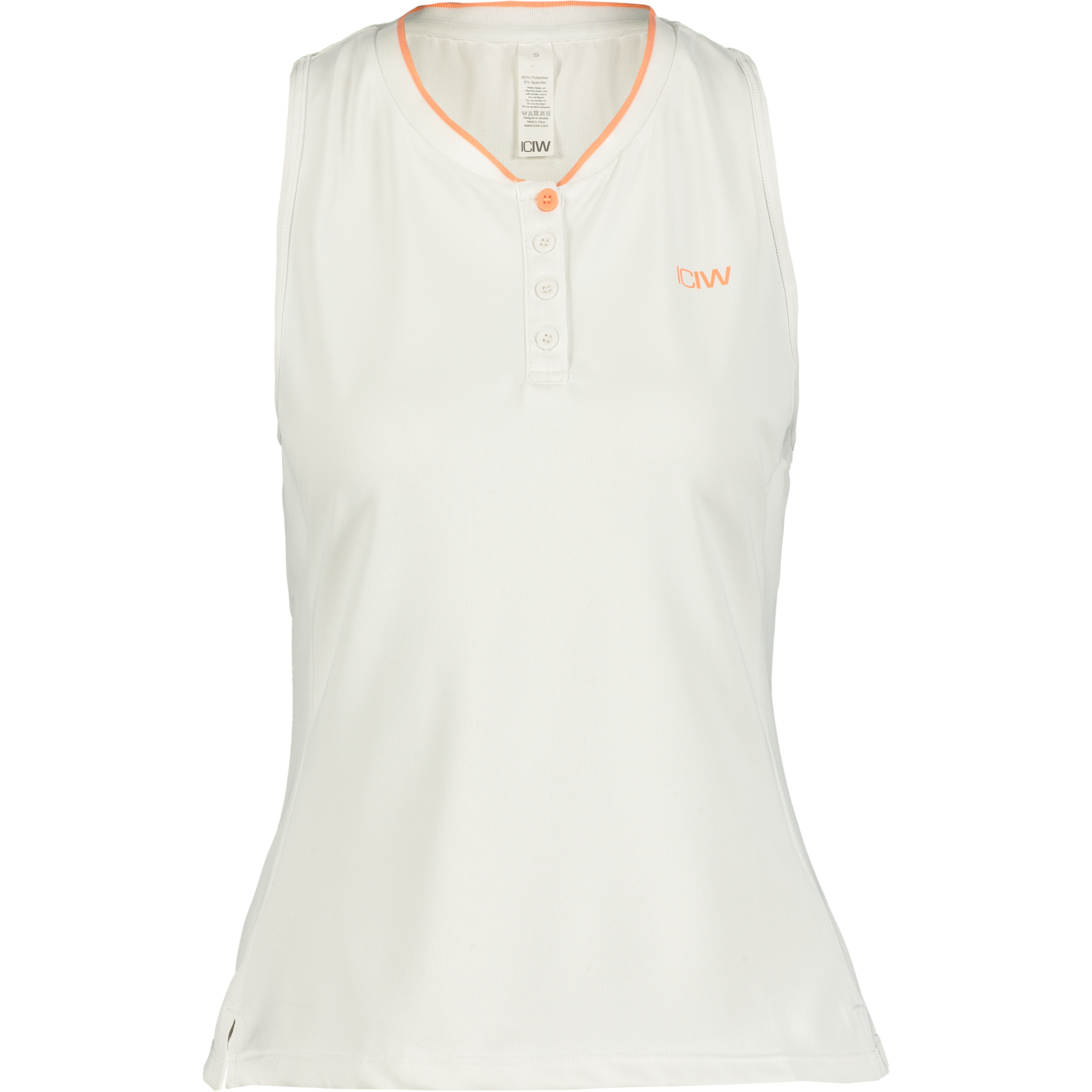 
ICANIWILL, 
Training Pique Tank Top White/coral, 
Detail 1
