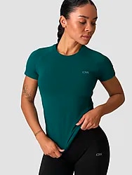 DEFINE SEAMLESS T-SHIRT W - PETROL GREEN Model01 Small1x1