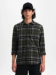 M FLANNEL SHIRT - GREEN CHECKED Model01 Small1x1
