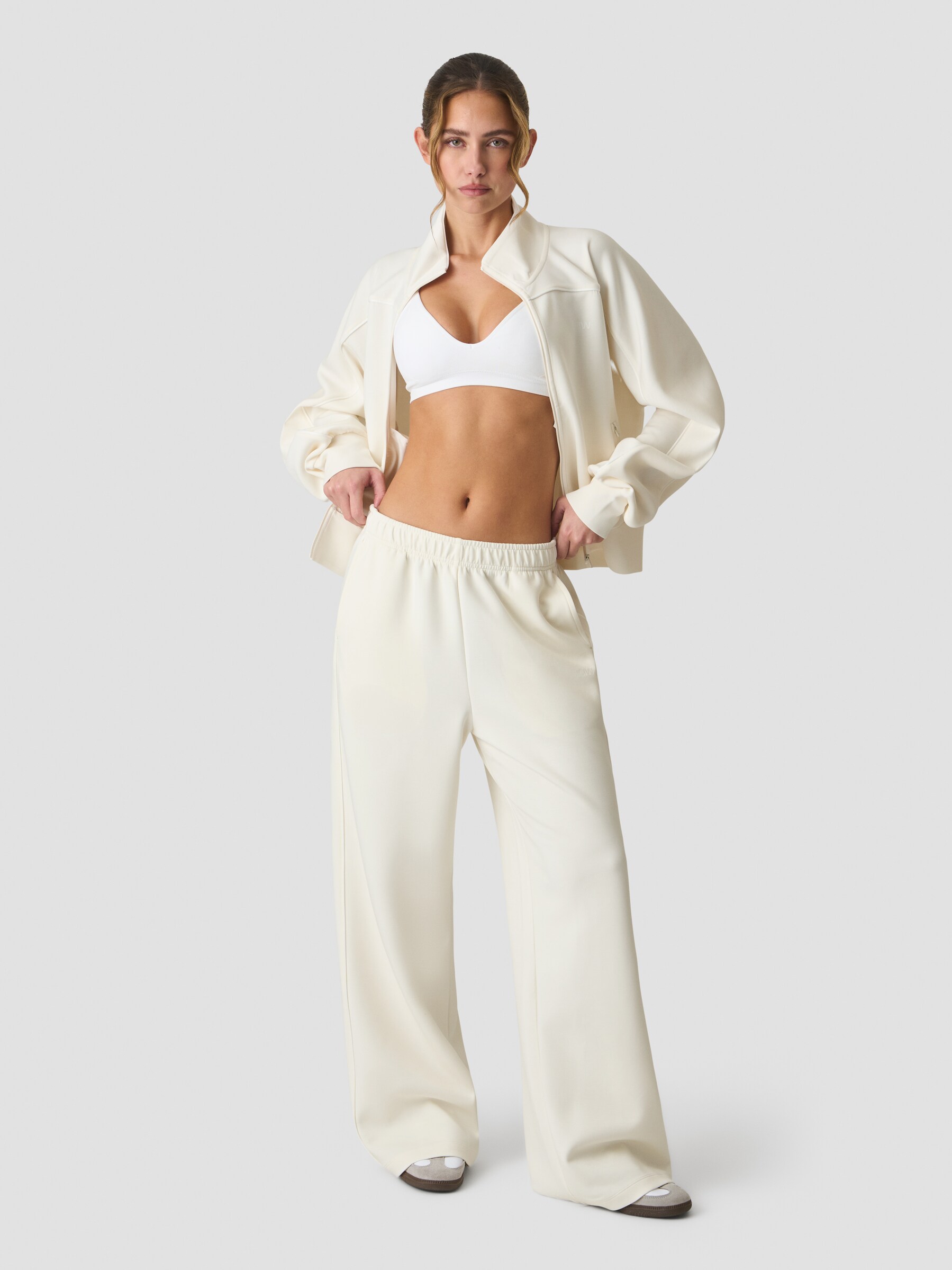 ICANIWILL, W CONTRAST STRAIGHT LEG PANTS