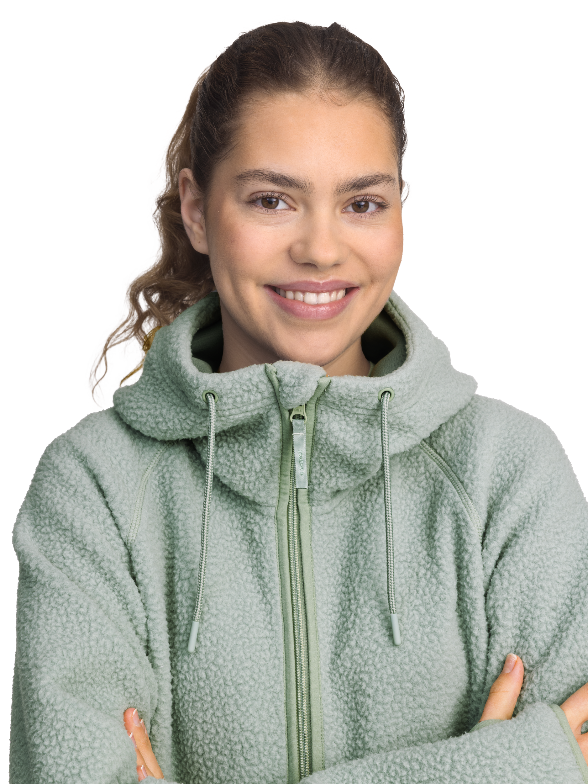 EVEREST, Pile Long Hood, l&aring;ng fleecetr&ouml;ja, dam