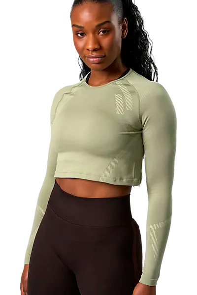 707764103101 ICANIWILL  Impact Seamless Ls Crop Top 707764103101 ICANIWILL Impact Seamless Ls Crop Top  Model01 Detail