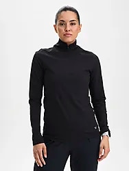 W Run Warm Half Zip - Black Model01 Small1x1