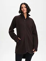 W PILE LONG SHIRT - CACAO BROWN Model01 Small1x1