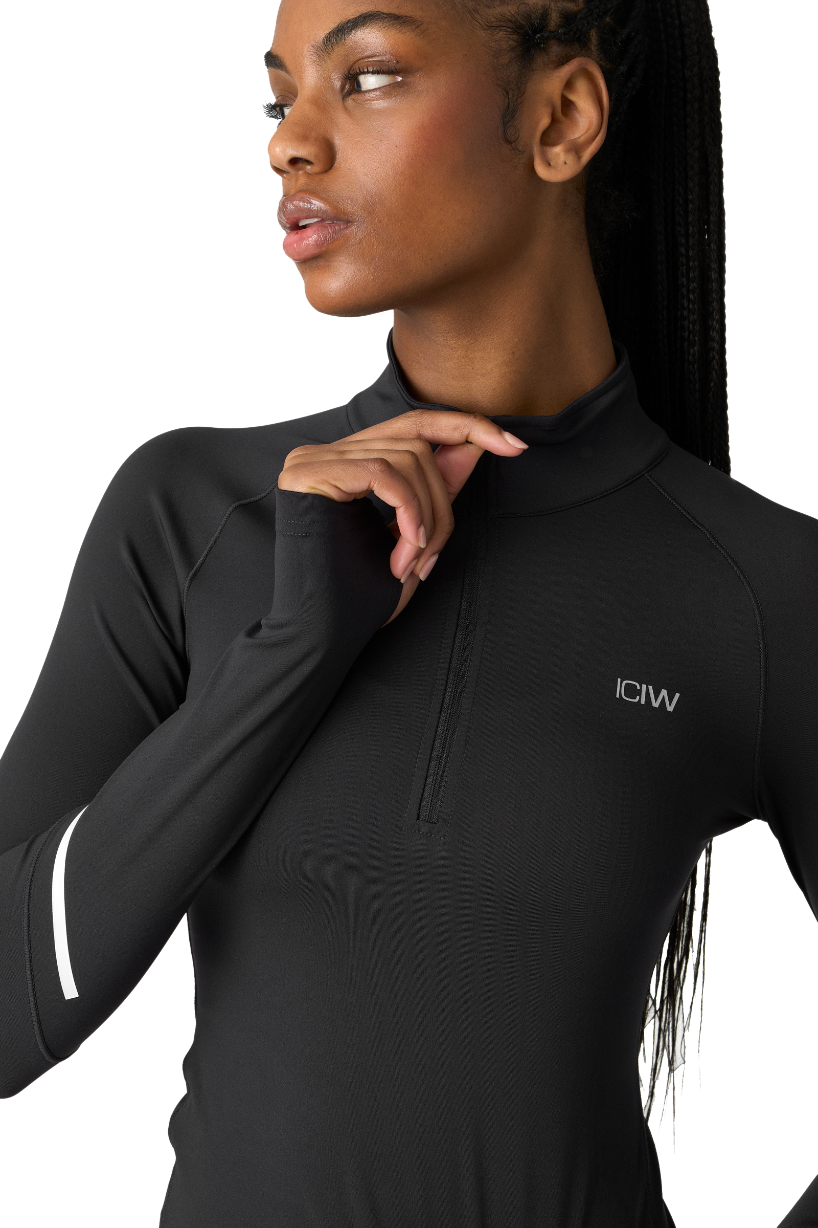 ICANIWILL, Everyday Long Sleeve 1/4 Stripe Zipper