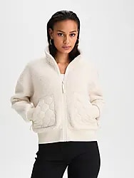 W QUILT PILE JACKET - NATURE WHITE Model01 Small1x1