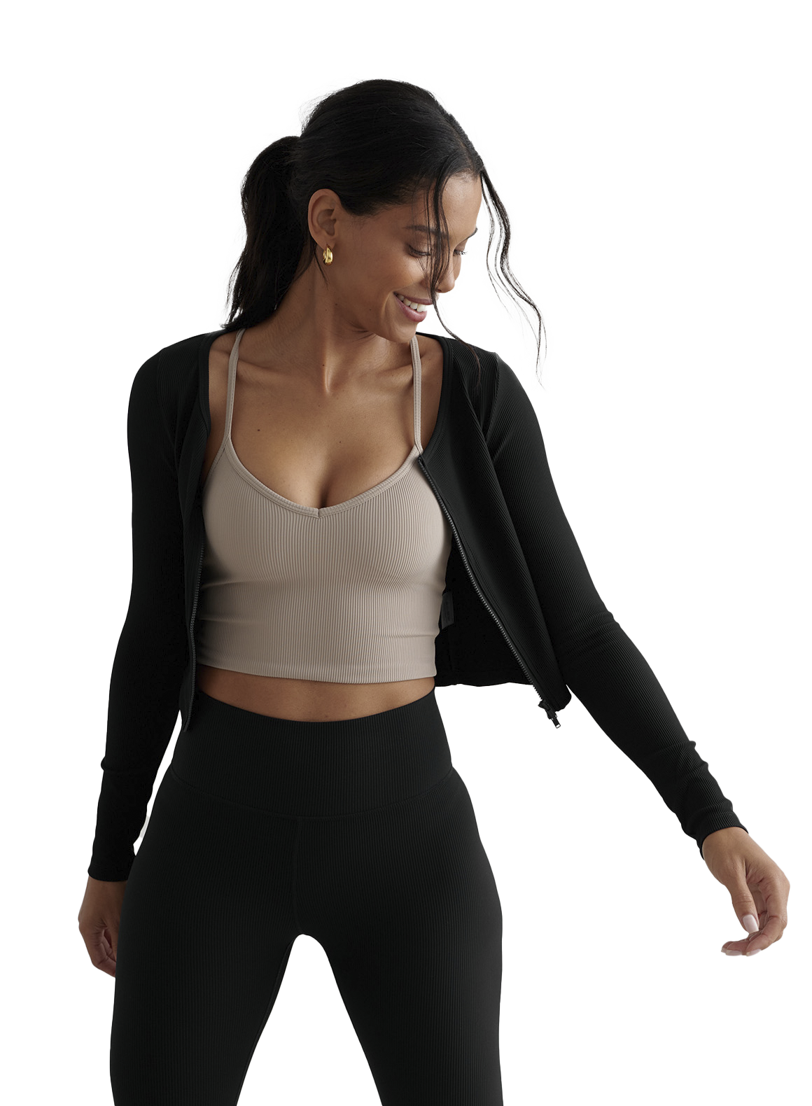 AIM&acute;N, Ribbed Performance Zipped Cardigan