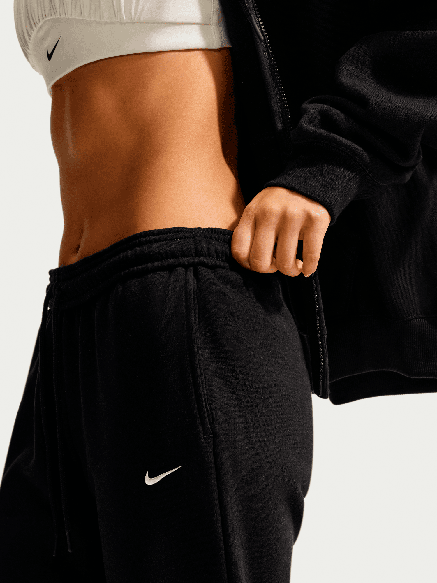 NIKE, W STUDIO FLEECE MID-RISE PANTS