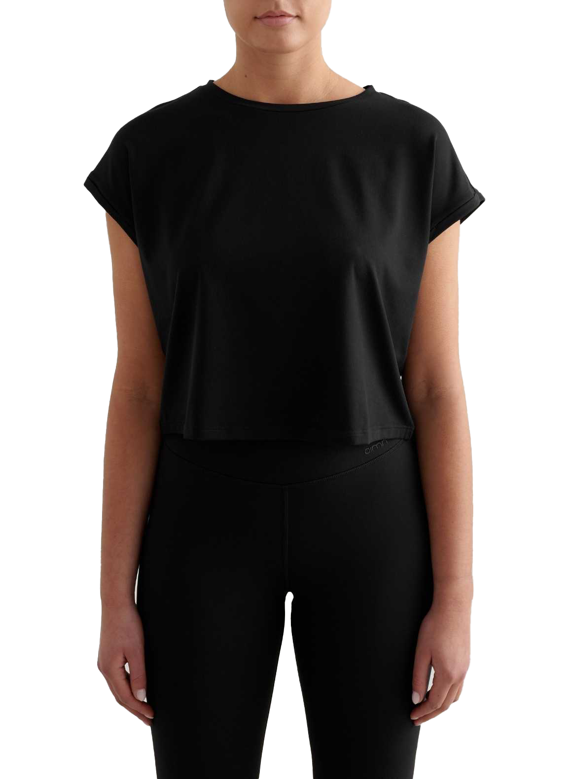 
AIM&acute;N, 
Soft Basic Roll Sleeve Top, 
Detail 1
