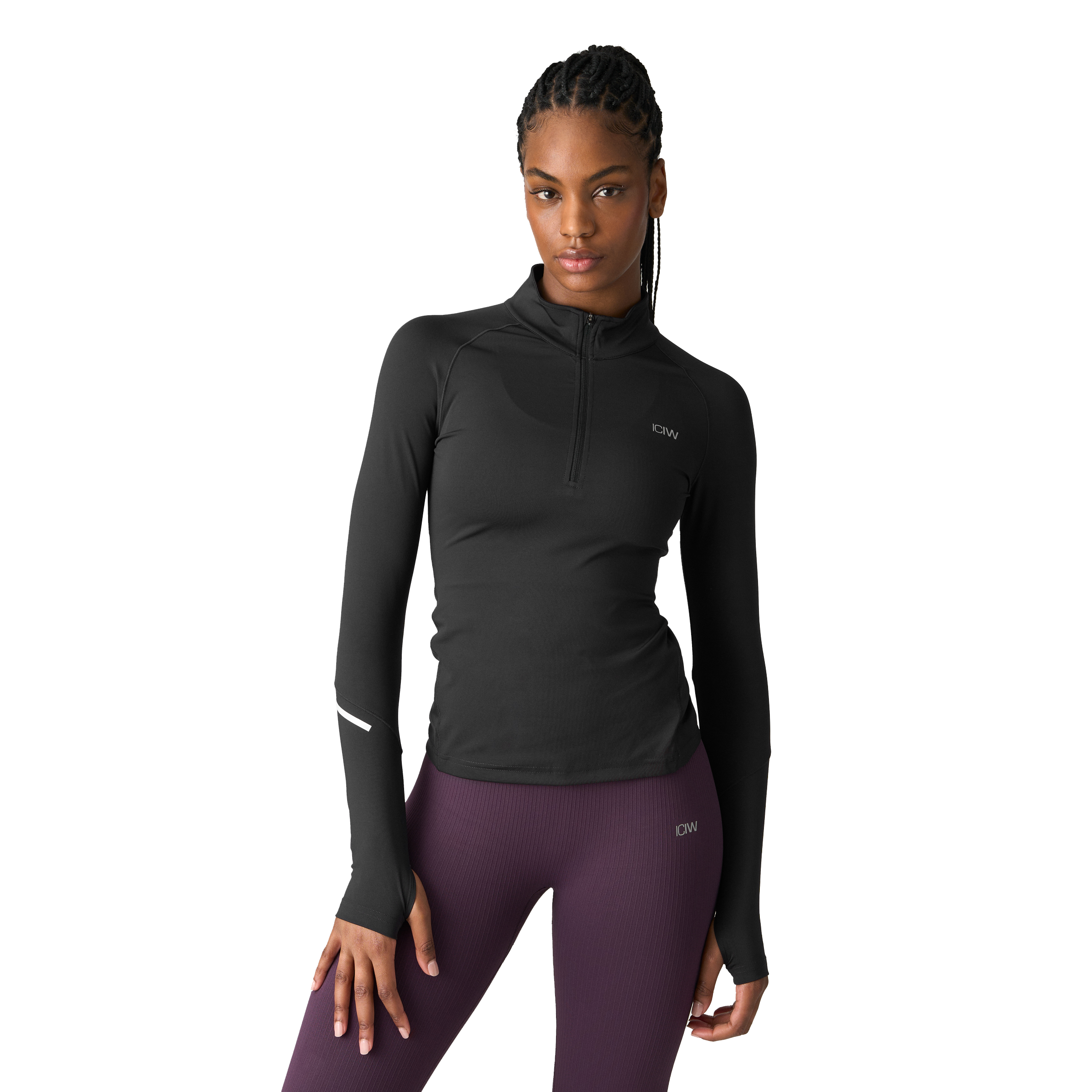 
ICANIWILL, 
Everyday Long Sleeve 1/4 Stripe Zipper, 
Detail 1
