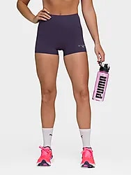 W Puma X Hyrox Shapeluxe 3" Tight Short - DEEP PLUM Model01 Small1x1
