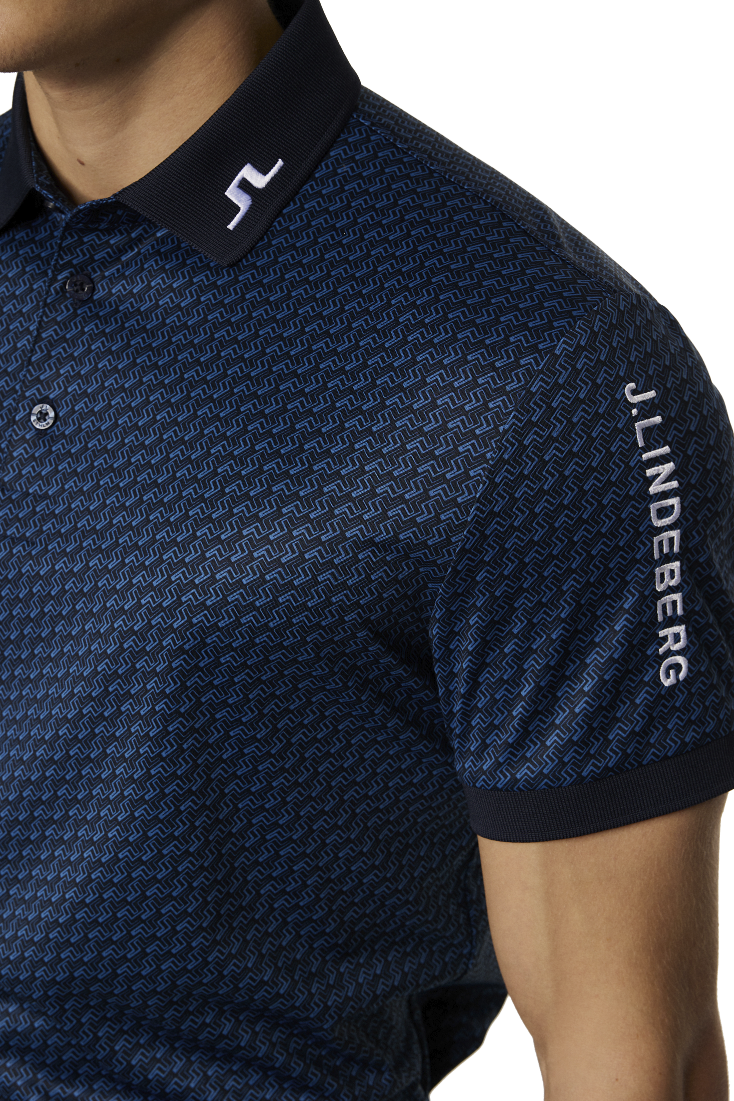 J LINDEBERG, M Tour Tech Print Polo