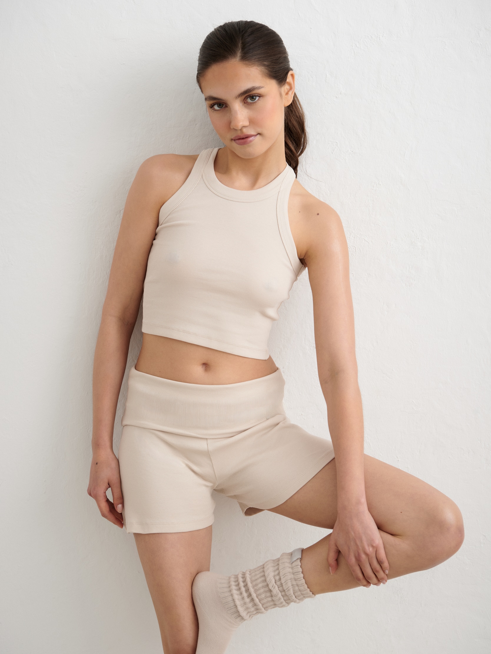 
AIM&acute;N, 
W Ease Ribbed Shorts, 
Detail 1
