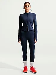 NIKE ONE WOMEN'S HIGH-WAISTED 7/8 L - MIDNIGHT NAVY/WHT Model01 Small1x1