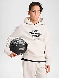 J VARSITY SWEAT HOOD - NATURE WHITE Model01 Small1x1