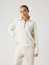 W STUDIO SOFT HALFZIP SWEATSHIRT - TOFU Model01 Small1x1