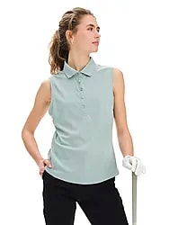 GOLF MESH SLEEVELESS POLO W - MINT Model01 Small1x1