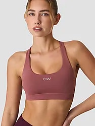 DEFINE SEAMLESS RACER BACK SPORTS BRA W - CALM RED Model01 Small1x1