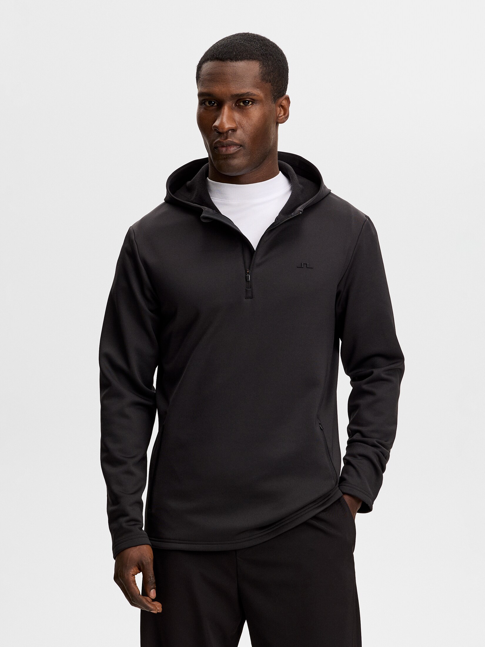 
J LINDEBERG, 
AERIAL QUARTER ZIP HOOD, 
Detail 1
