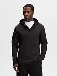 AERIAL QUARTER ZIP HOOD - BLACK Model01 Small1x1