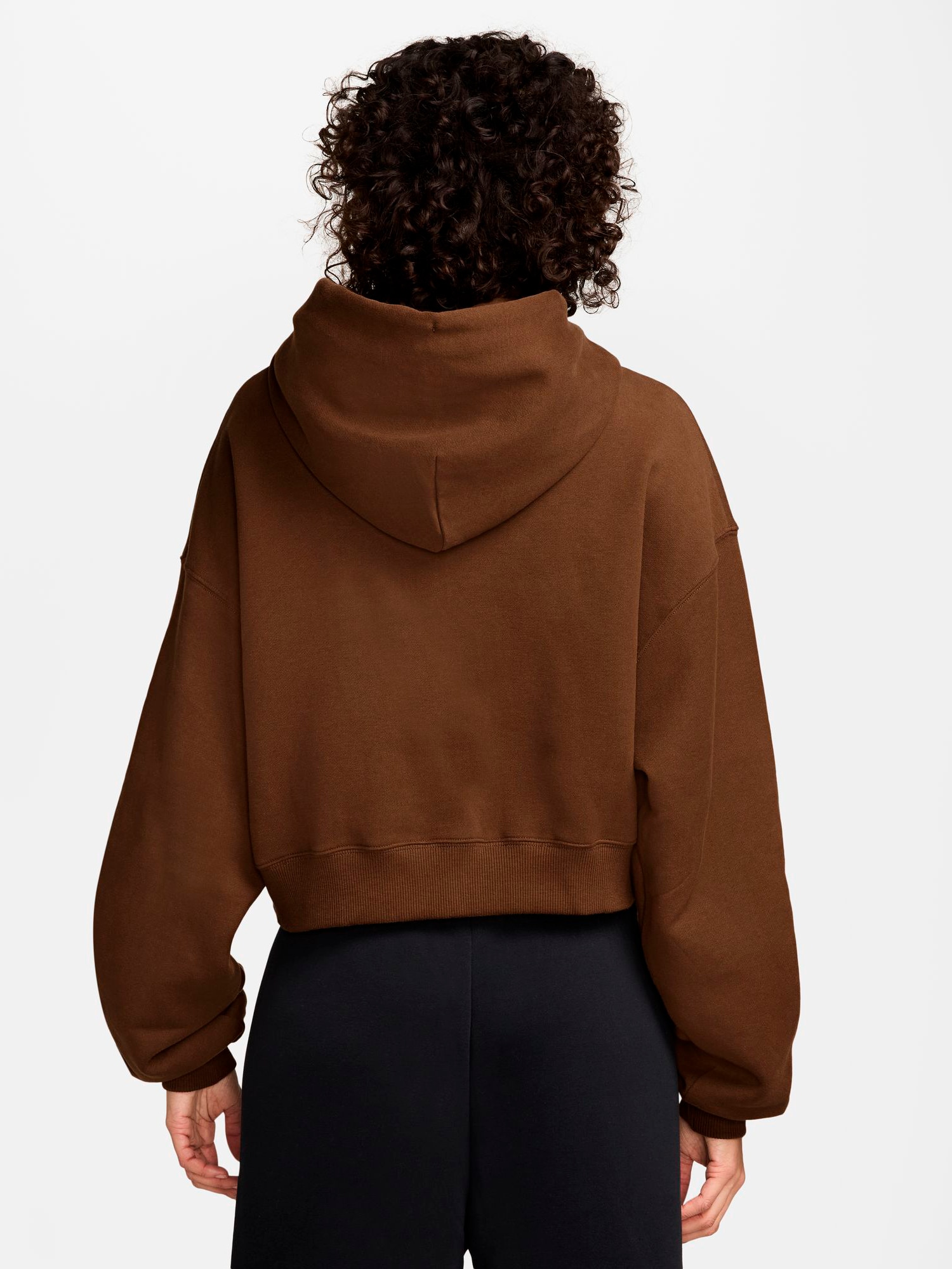 NIKE, W STUDIO FLEECE OVERSIZE CROP FZ HOOD