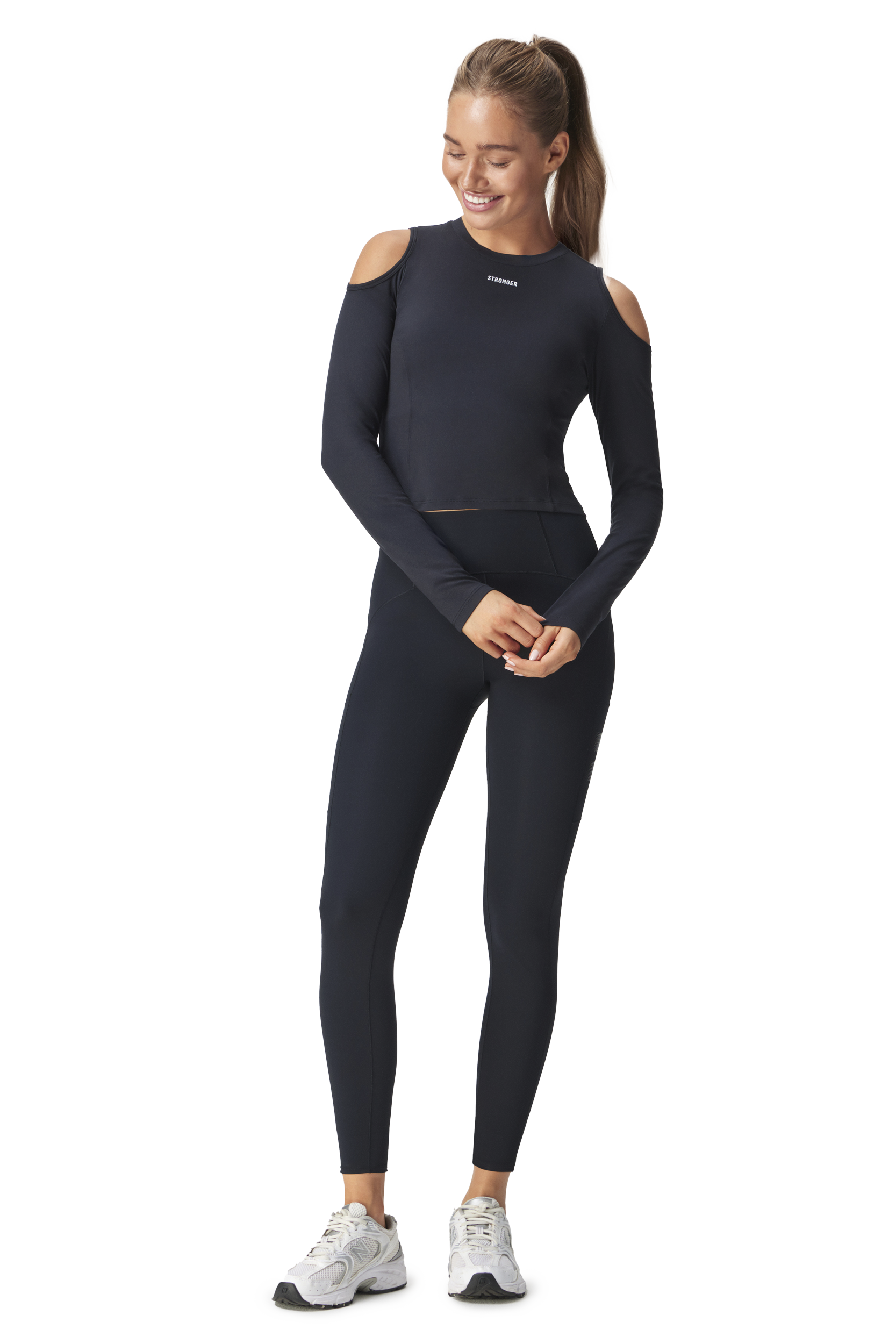 STRONGER, Cut-Out Shoulder Ls Top