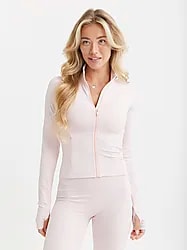 Butter Soft Zip Cardigan - PINK BLUSH Model01 Small1x1