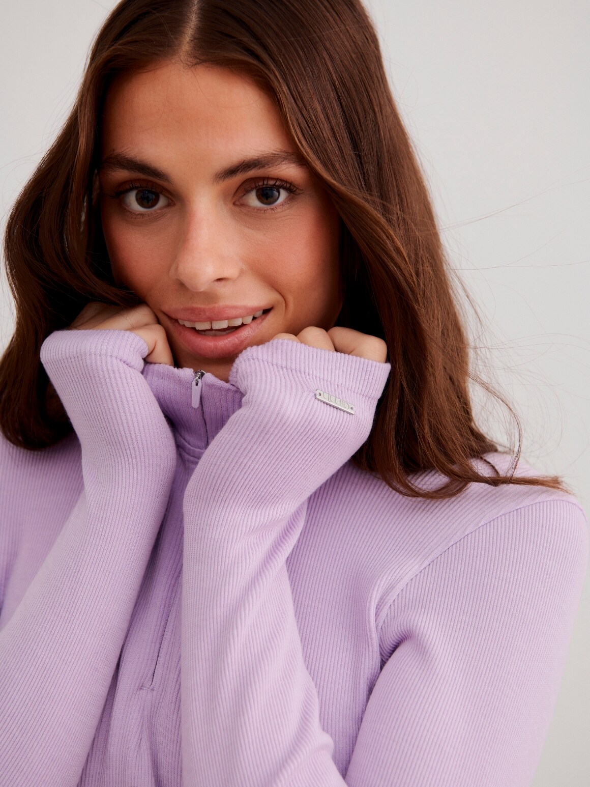 AIM&acute;N, W Ribbed Wool Half Zip