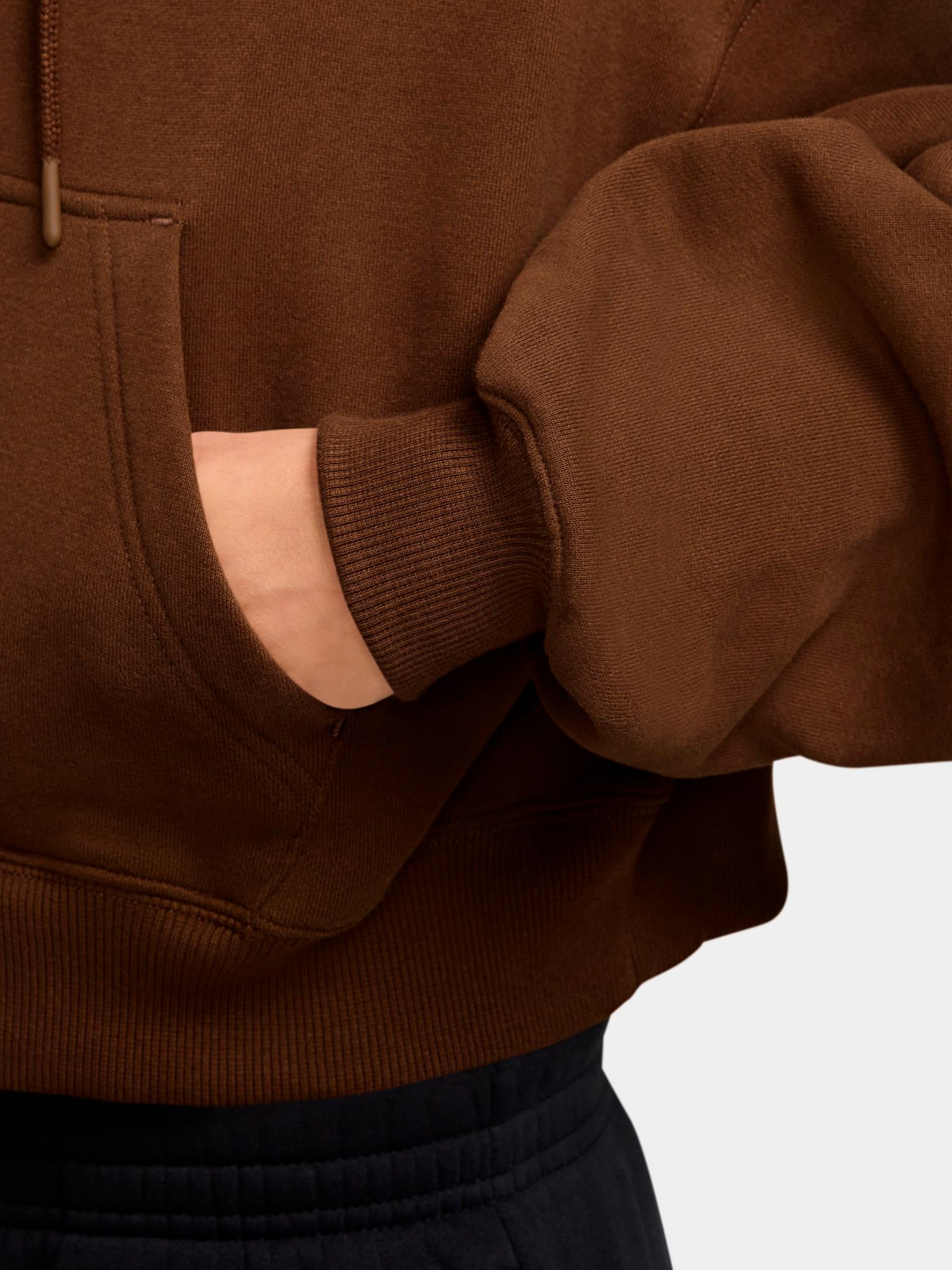 NIKE, W STUDIO FLEECE OVERSIZE CROP FZ HOOD