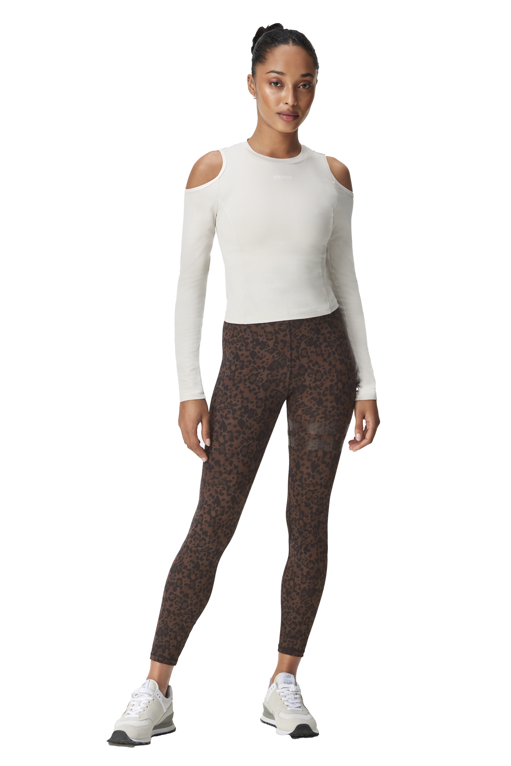 STRONGER, Cut-Out Shoulder Ls Top