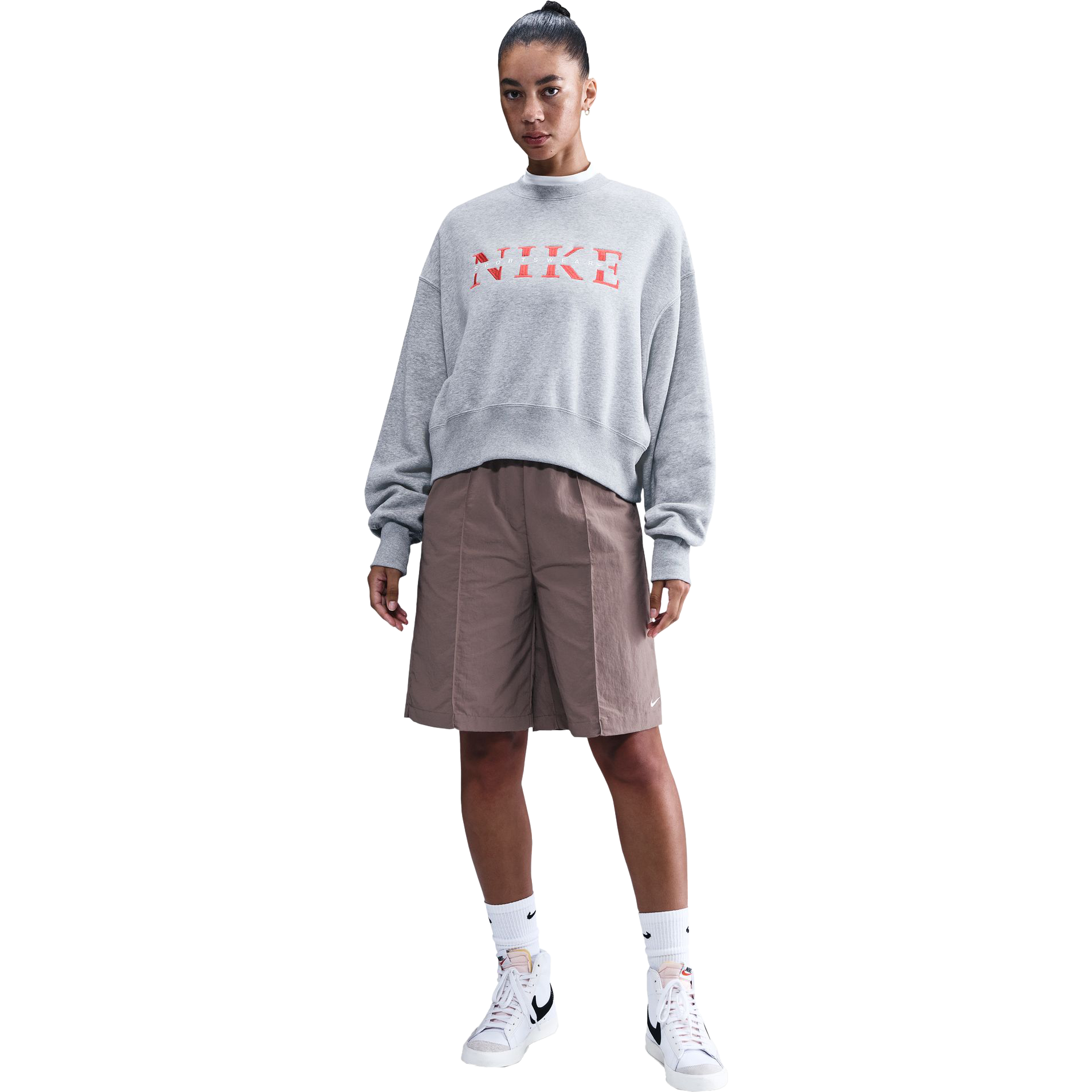 NIKE, W Nsw Phnx Flc Crew Gls