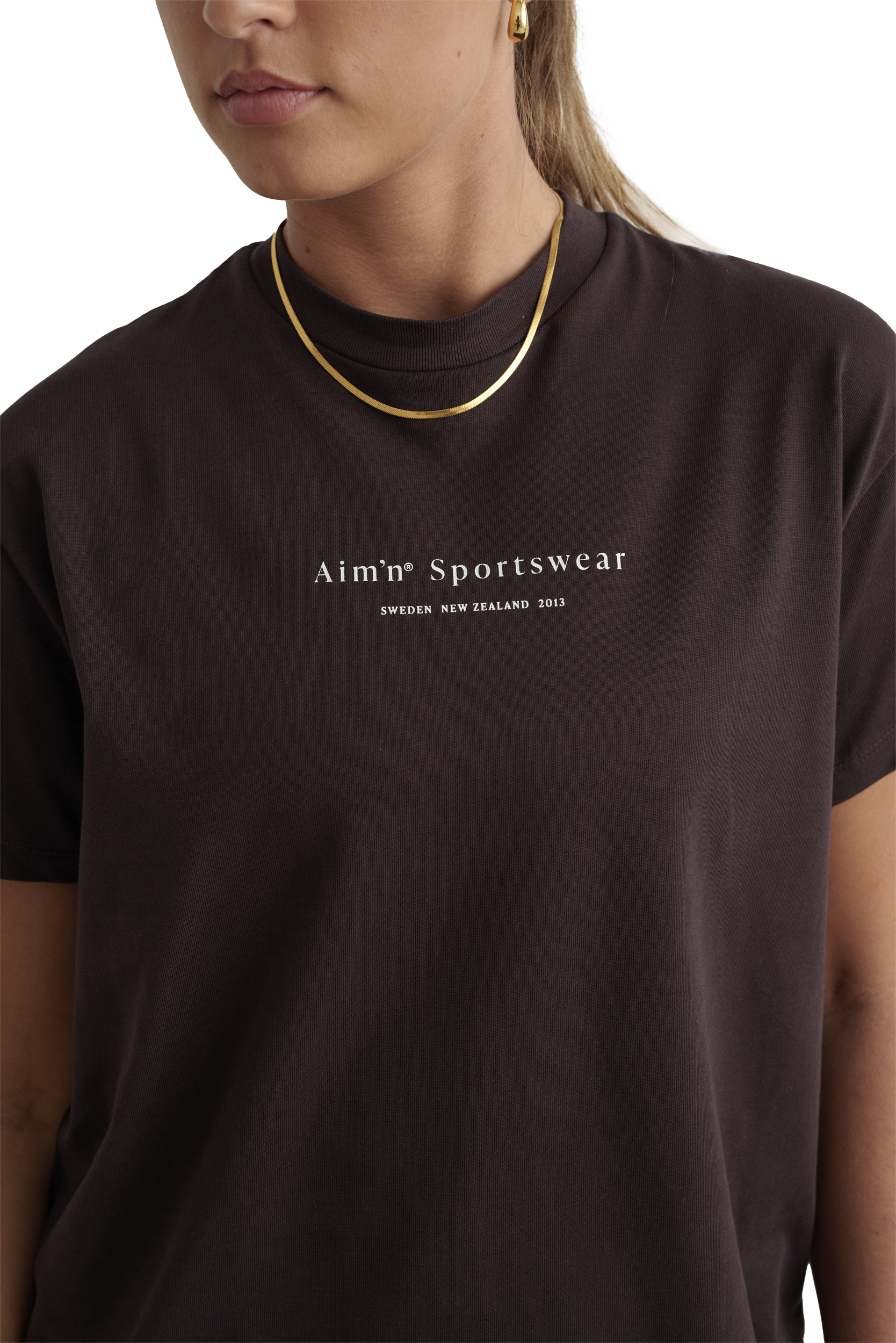 AIM&acute;N, W Serif Boxy T-Shirt