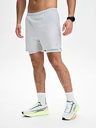M Run 2 In 1 Shorts - POLAR GREEN Model01 Small1x1