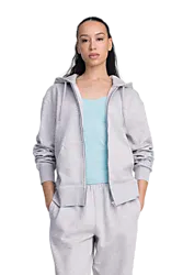 W Core Zip Hood - Light Grey Melange Model01 Small1x1