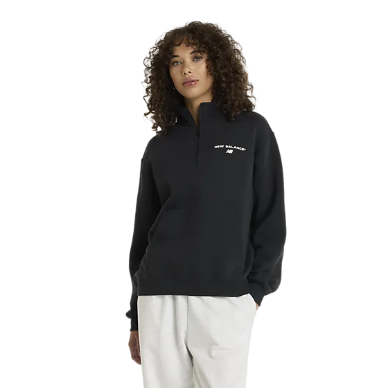 399657102101 NEW BALANCE W Reimagined Fleece Half Zip 399657102101 NEW BALANCE W Reimagined Fleece Half Zip Model01 Detail