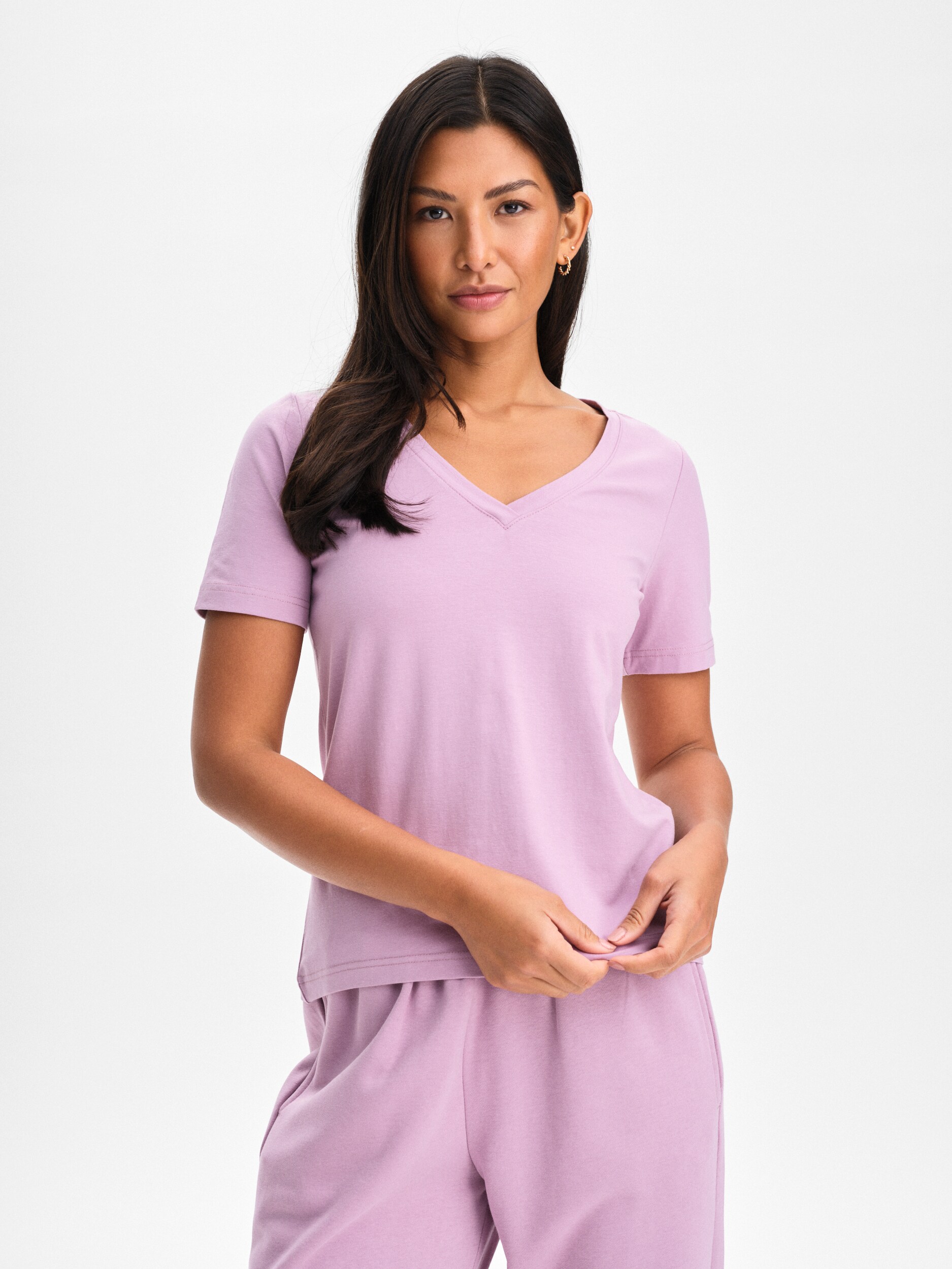 SOC, W REGULAR FIT V-NECK TEE