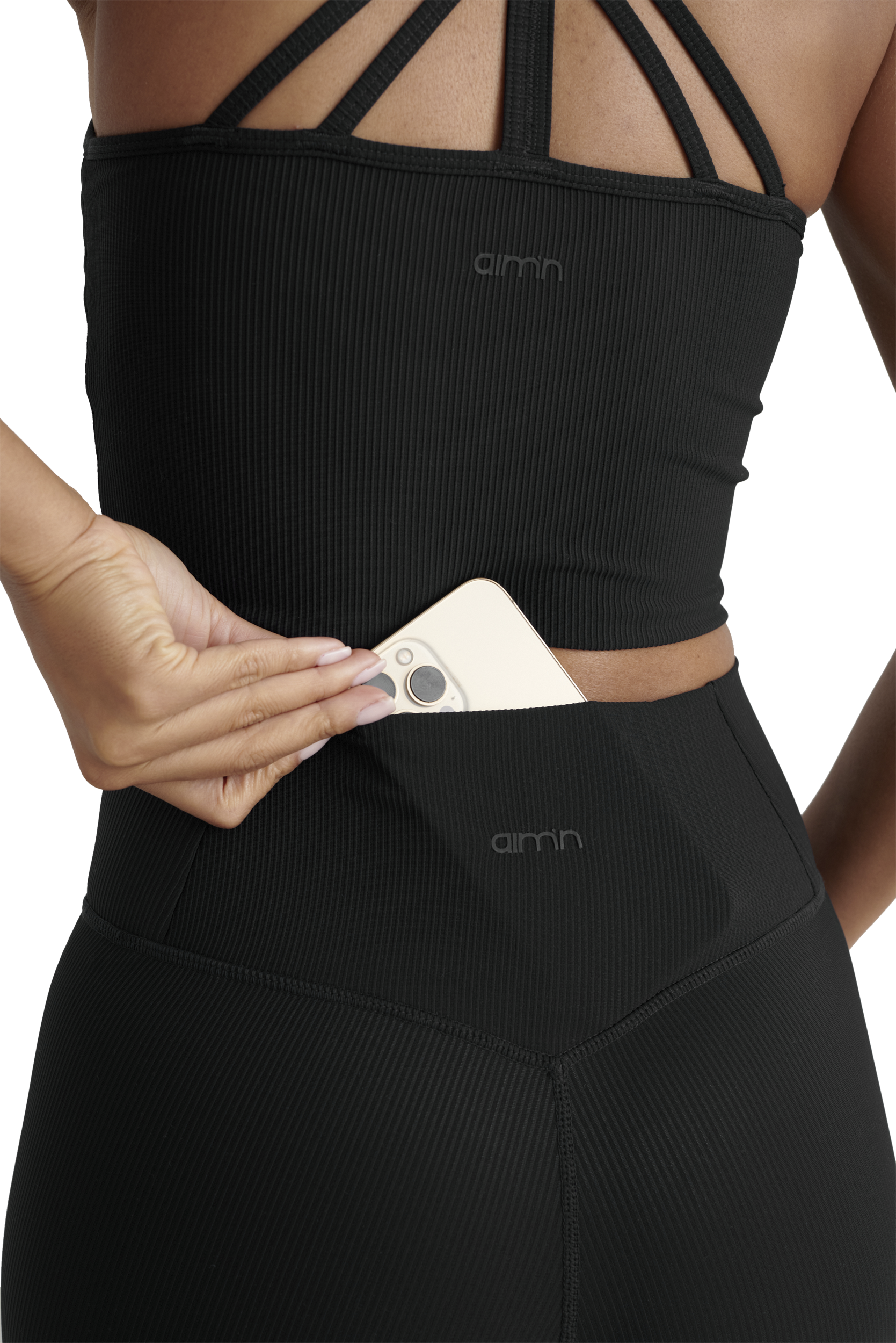 AIM&acute;N, Ribbed Performance Midi Biker Shorts