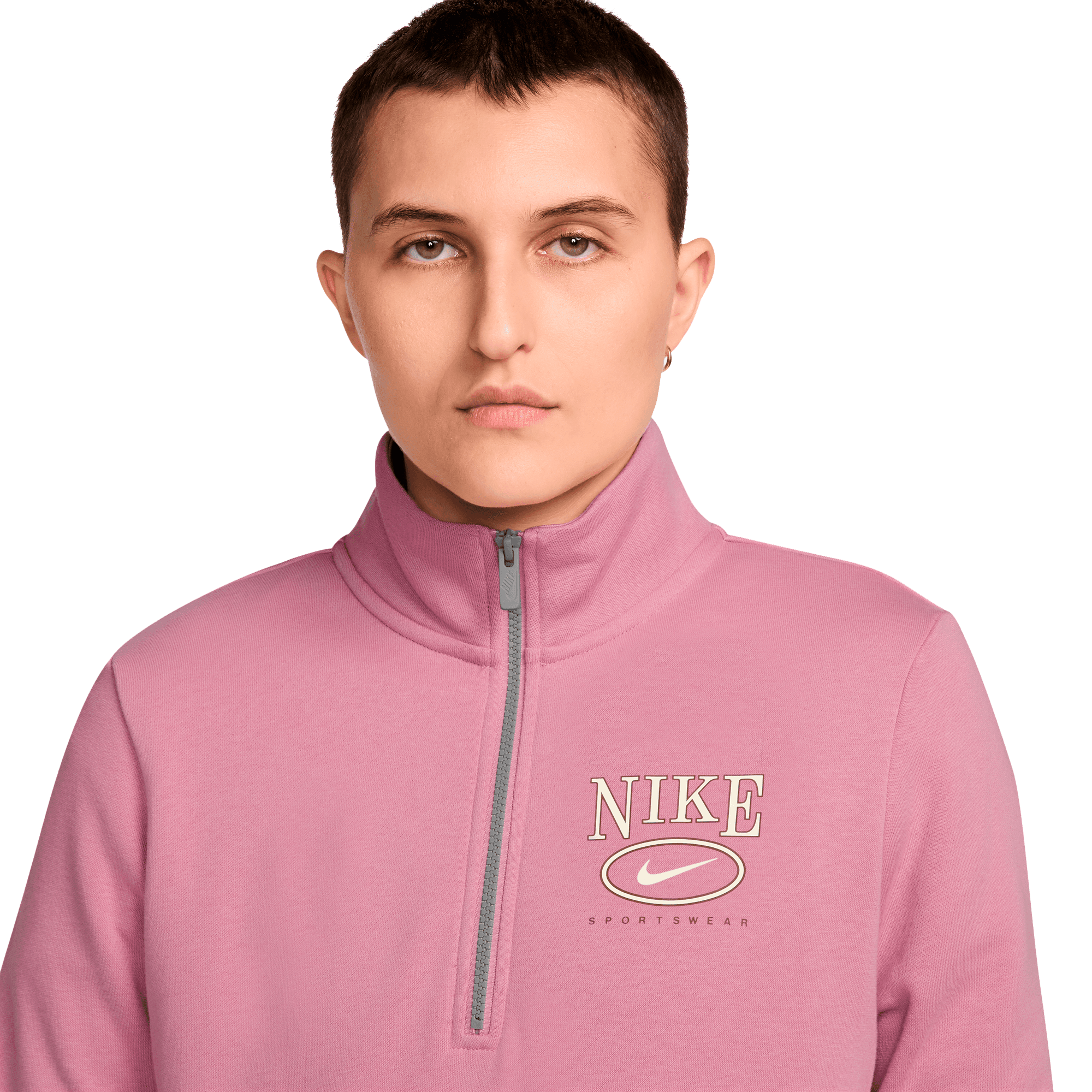 NIKE, W Flc Mock Gx Qz Top