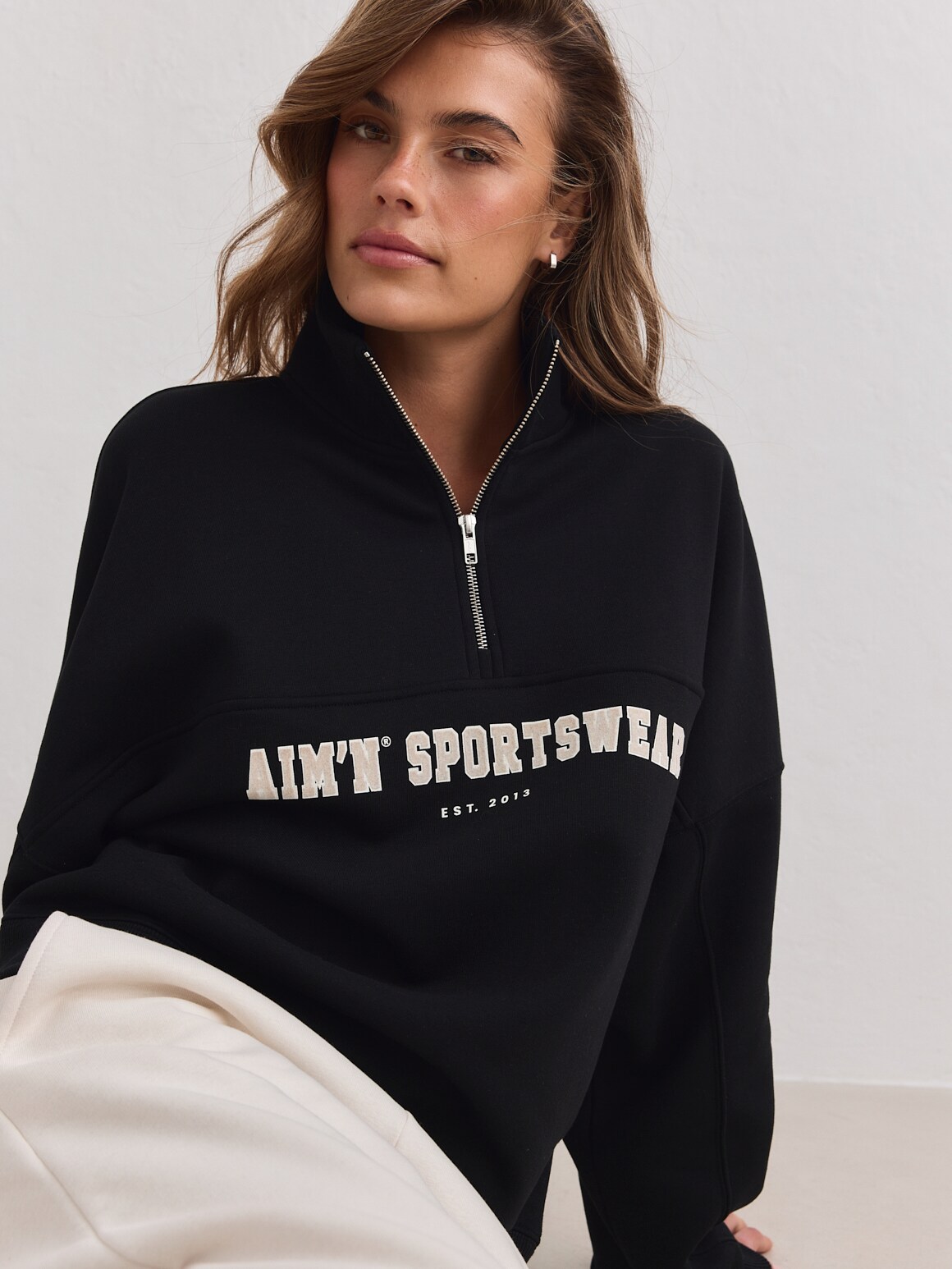 AIM&acute;N, W Varisty Sweat Half Zip