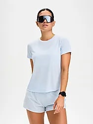 W Run Mesh Tee - ICE BLUE Model01 Small1x1