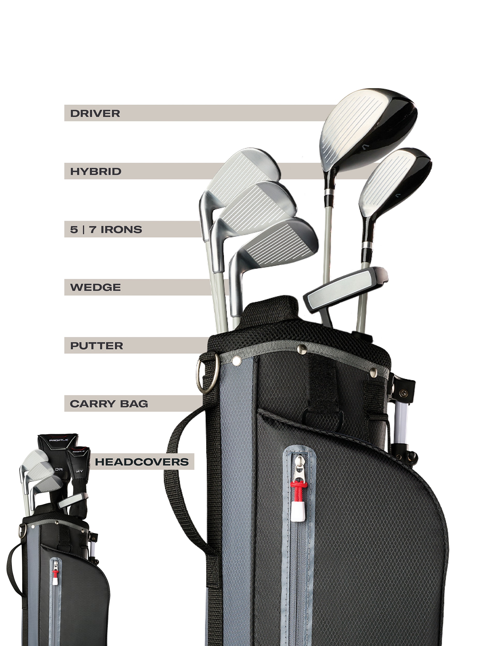 
WILSON, 
PROFILE JR LARGE RH SET, 
Detail 1
