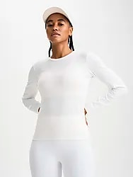 W SOFT FITNESS LONGSLEEVE - SOFT WHITE Model01 Small1x1