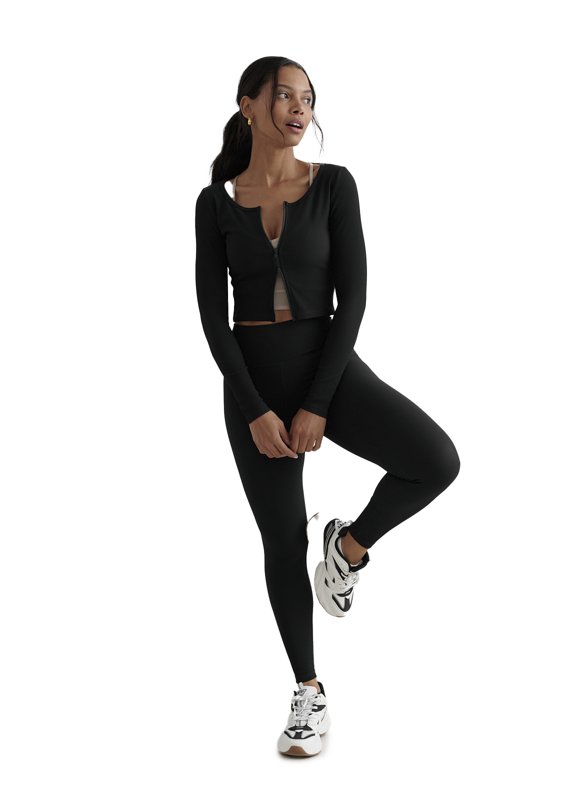 AIM&acute;N, Ribbed Performance Zipped Cardigan