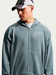 M SPW AIR FULL-ZIP FLEECE HODDIE - SMOKE GREY/WHITE Model01 Small1x1