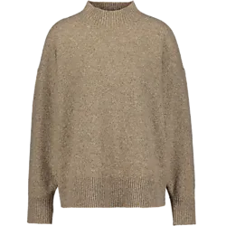 Meru Knitted Sweater, stickad tröja, dam - Beige Melange Standard Small1x1