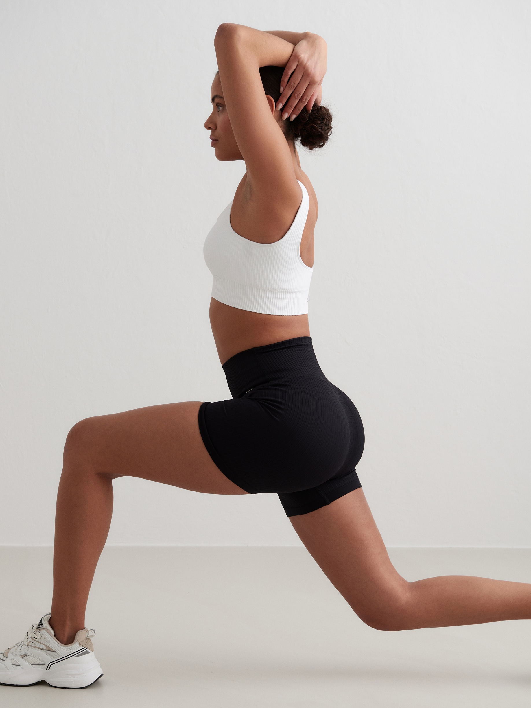 AIM&acute;N, W RIBBED SEAMLESS MIDI BIKER SHORTS