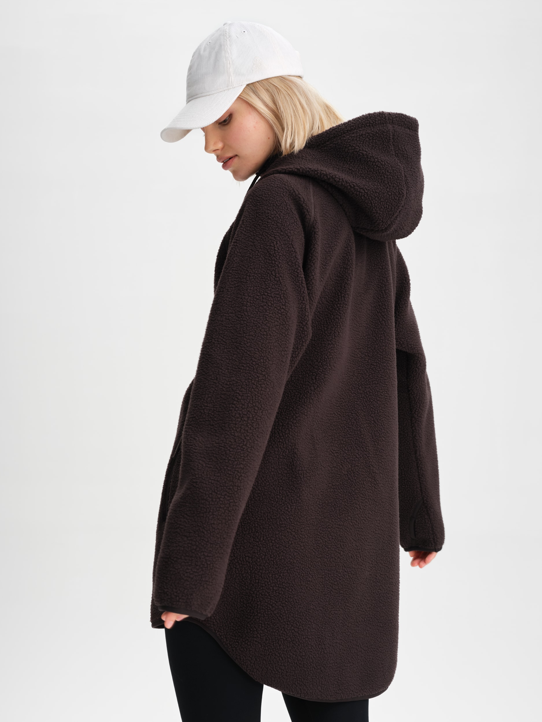 EVEREST, Pile Long Hood, l&aring;ng fleecetr&ouml;ja, dam