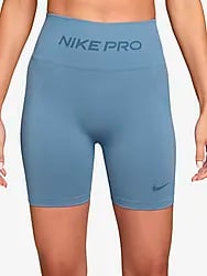NIKE PRO SEAMLESS WOMEN'S DRI-FIT H - WORK BLUE Model01 Small1x1